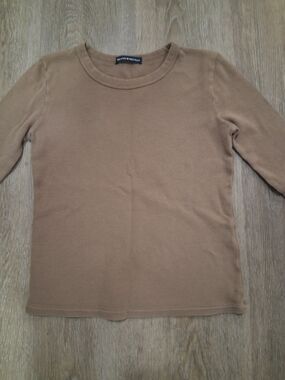 Brandy Melville Kids Long Sleeve Ribbed Top - Brown
